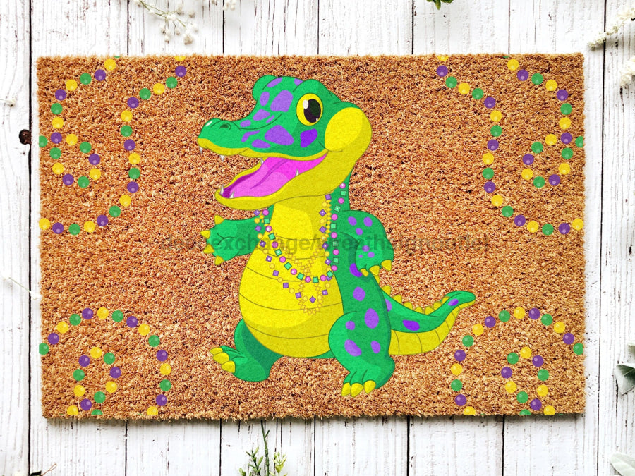 Welcome Mardi Gras Masks Doormat | Nola Housewarming Gift | Fat Tuesday | Doormat Closing Gift | Welcome Doormat | Front Door Home Door Mat - Tampa Home & Garden Store