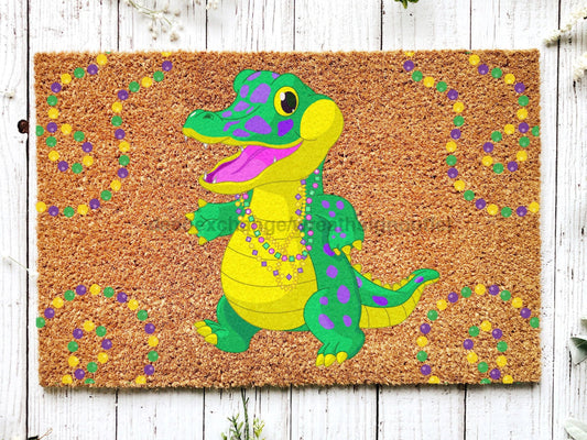 Welcome Mardi Gras Masks Doormat | Nola Housewarming Gift | Fat Tuesday | Doormat Closing Gift | Welcome Doormat | Front Door Home Door Mat - Tampa Home & Garden Store