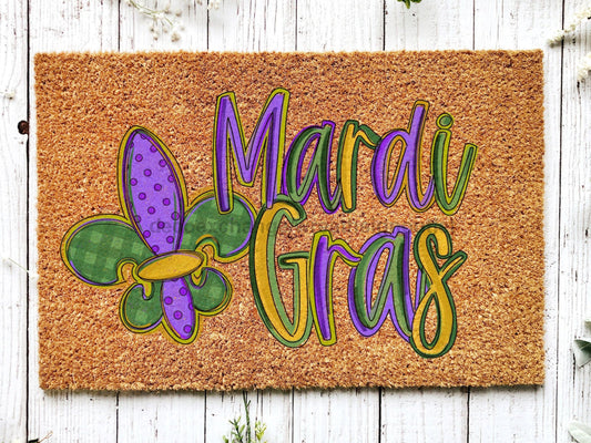 Welcome Mardi Gras Masks Doormat | Nola Housewarming Gift | Fat Tuesday | Doormat Closing Gift | Welcome Doormat | Front Door Home Door Mat - Tampa Home & Garden Store