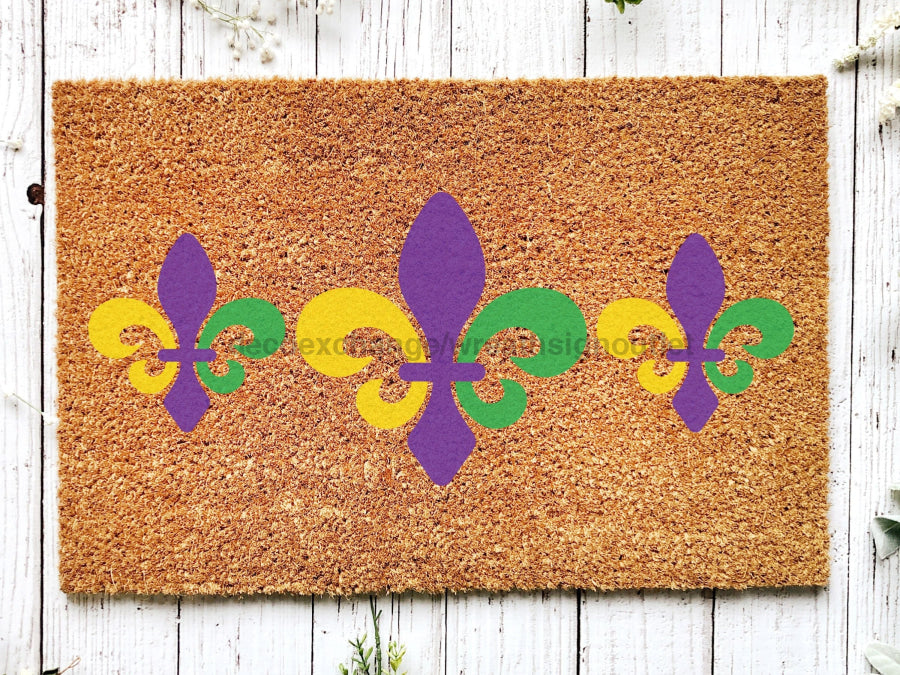 Welcome Mardi Gras Masks Doormat | Nola Housewarming Gift | Fat Tuesday | Doormat Closing Gift | Welcome Doormat | Front Door Home Door Mat - Tampa Home & Garden Store
