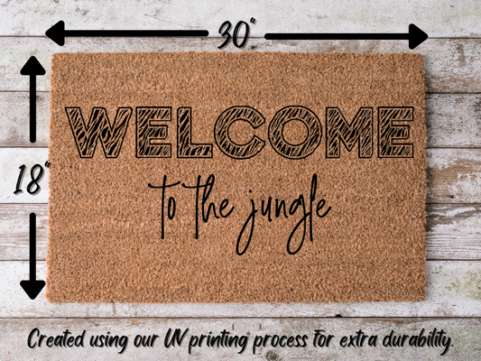 Welcome Mat "Welcome to the Jungle" Welcome Doormat Jungle Door Mat - Tampa Home & Garden Store