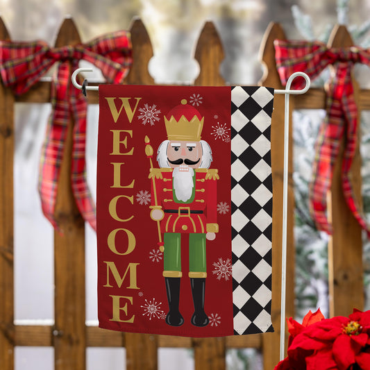 Welcome Nutcracker Suede Garden Flag - Tampa Home & Garden Store