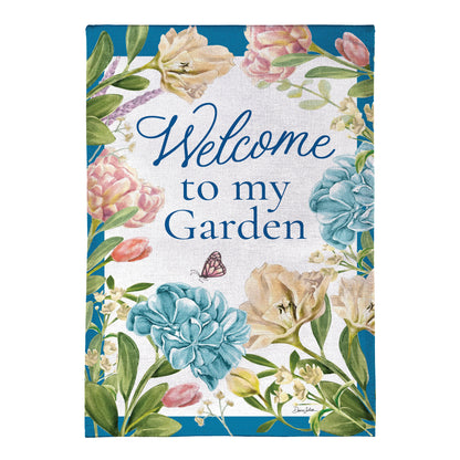 Welcome To My Garden Burlap House Flag - Tampa Home & Garden Store