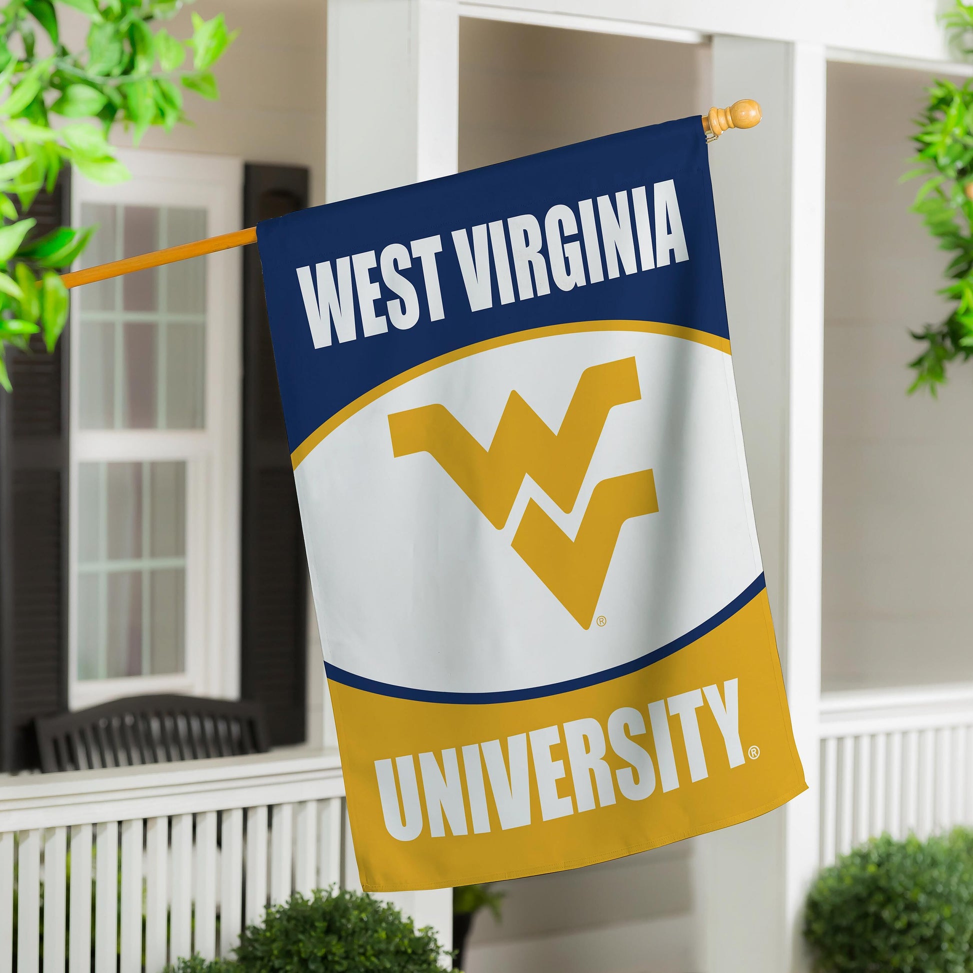 West Virginia University Suede Flag, House - Tampa Home & Garden Store