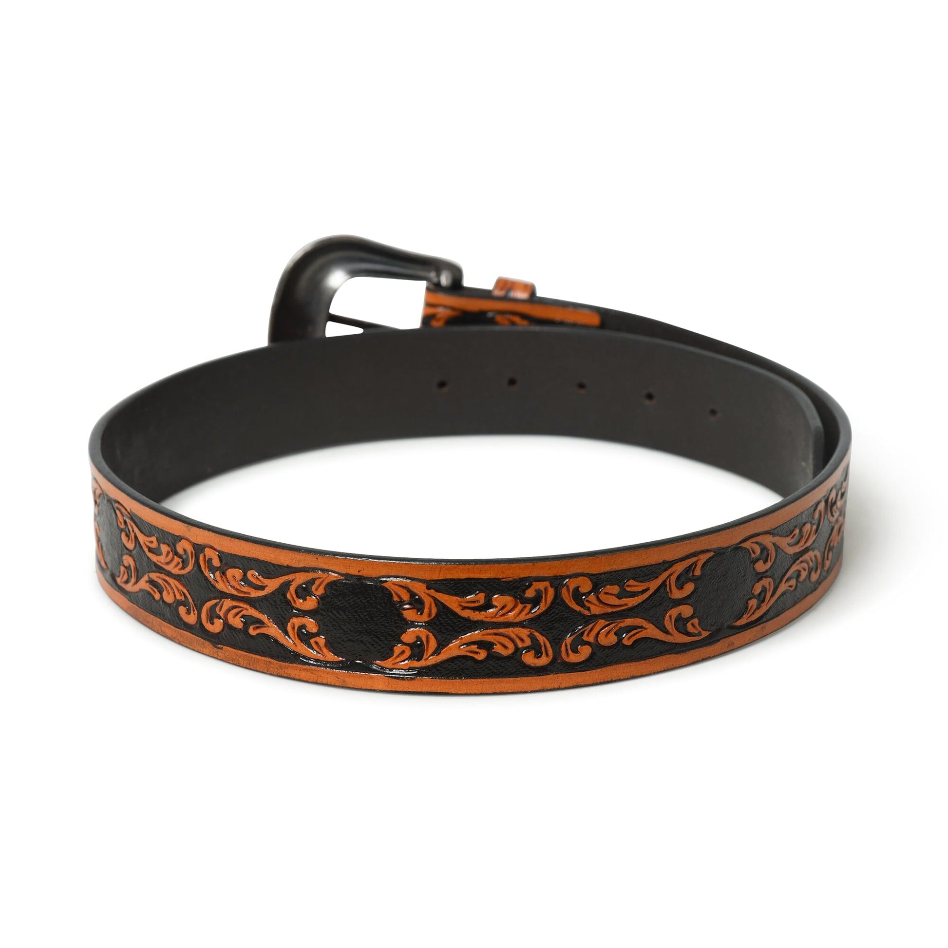 Western Cowboy Leather Belt - Black & Brown - Tampa Home & Garden Store
