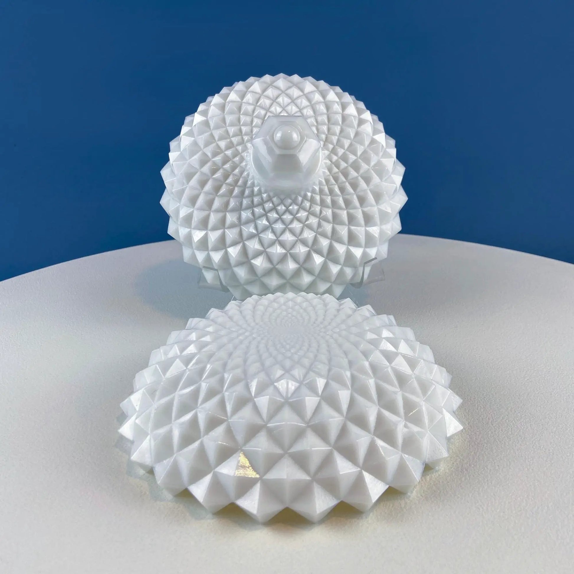 Westmoreland milk glass candy bowl with lid, white hobnail pattern decorative dish on Tampa Home & Garden Store