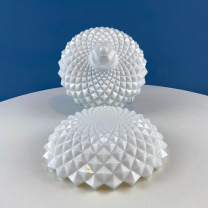 Westmoreland milk glass candy bowl with lid, white hobnail pattern decorative dish on Tampa Home & Garden Store