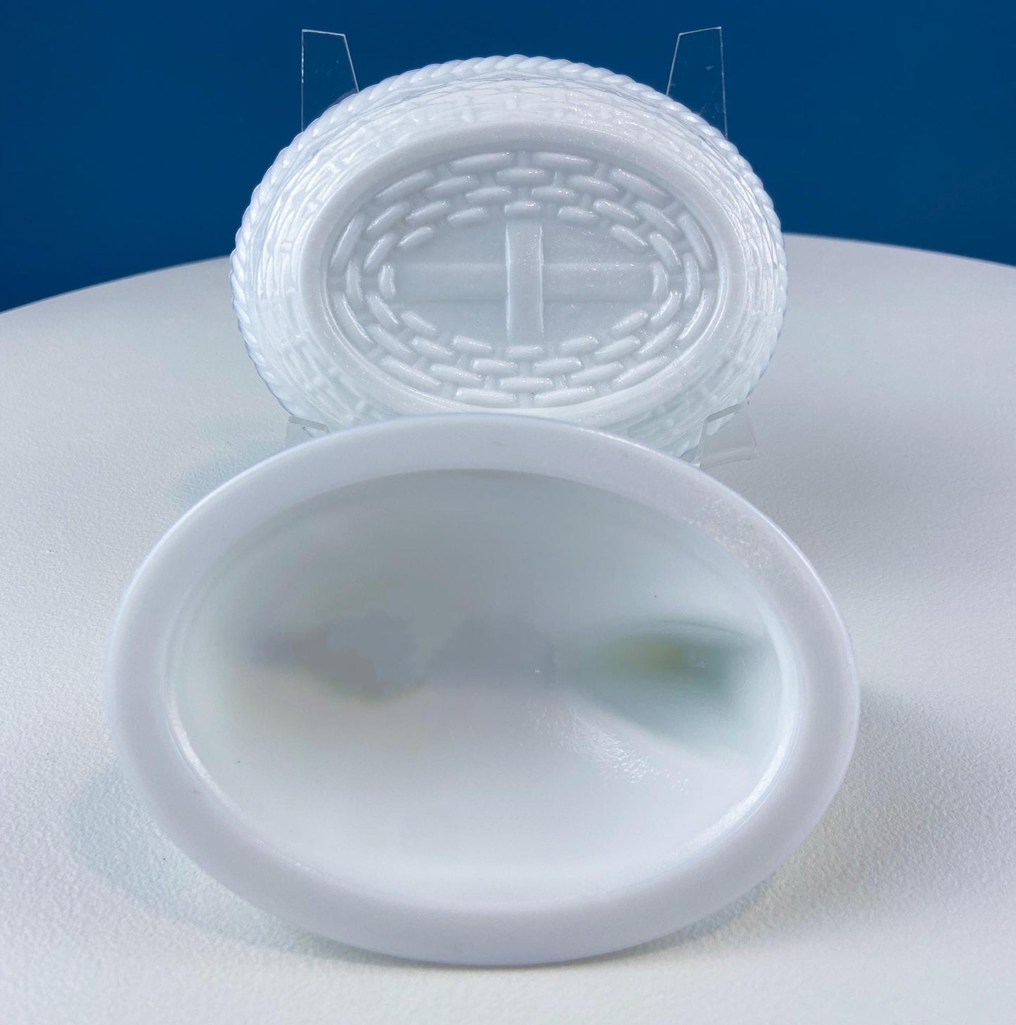 Westmoreland Milk Glass Covered Bowl Shaped Like Rooster on Nest. White Rooster with Red Comb. Lidded Butter Serving Dish. Modern Farmhouse. - Tampa Home & Garden Store