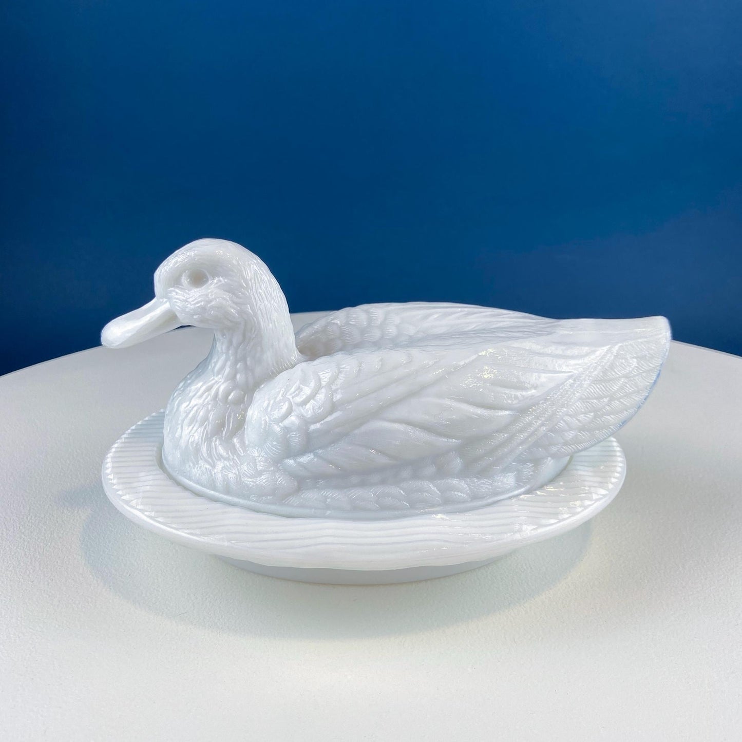 Westmoreland Milk Glass Duck Dish. Vintage Duck Butter or Serving Dish. White Bird Bowl with Cover. Modern Farmhouse. French Country. - Tampa Home & Garden Store