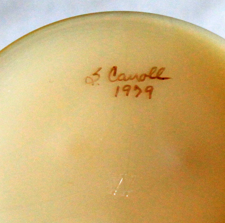 Westmoreland Milk Glass Footed Bowl. Hand Painted and Signed by Artist. - Tampa Home & Garden Store