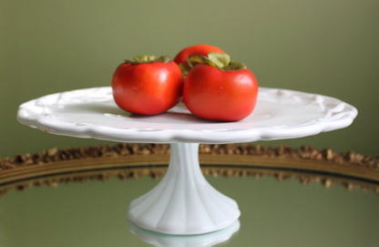 Westmoreland Milk Glass Pedestal Fruit Bowl. Doric Pattern with Lace Edge. 10" in Diameter.  Table Centerpiece. - Tampa Home & Garden Store