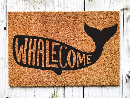 Whale Doormat "Whalecome" Funny Whale Welcome Door Mat - Tampa Home & Garden Store