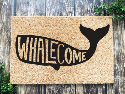 Whale Doormat "Whalecome" Funny Whale Welcome Door Mat - Tampa Home & Garden Store