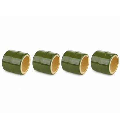 Napkin rings Brazilian bamboo green finish set of 4 for elegant table settings on Tampa Home & Garden Store