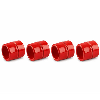Napkin rings red glossy plastic set of 4 by Talah Home on Tampa Home & Garden Store