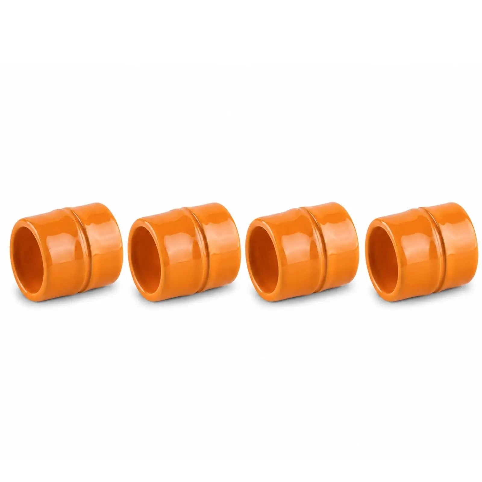 Napkin rings orange plastic set of 4 for table settings by Talah Home on Tampa Home & Garden Store