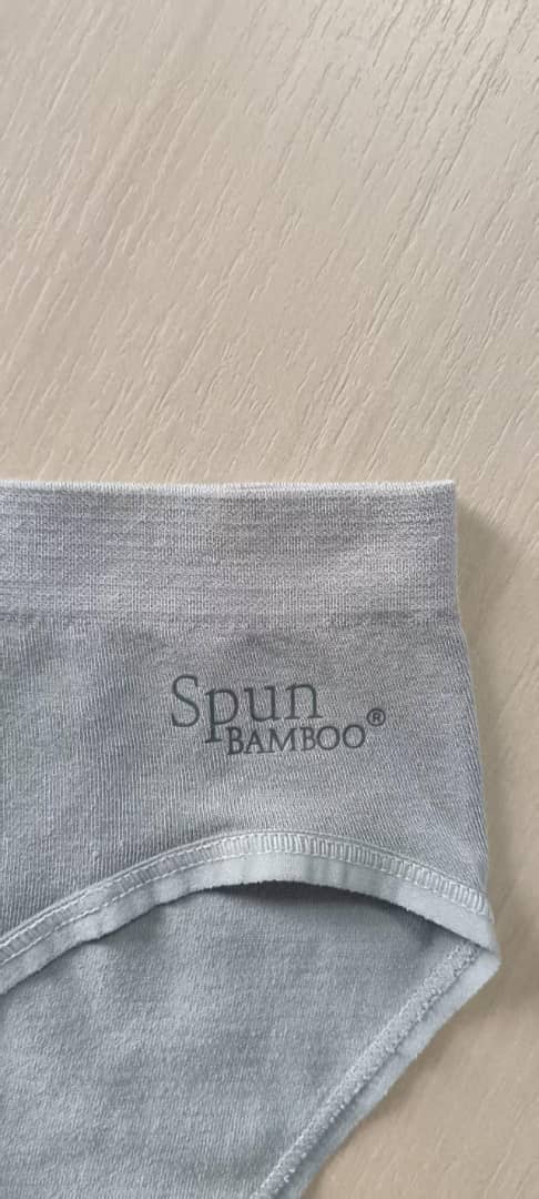 New women's Spun Bamboo high-leg brief underwear with logo waistband in gray on Tampa Home & Garden Store