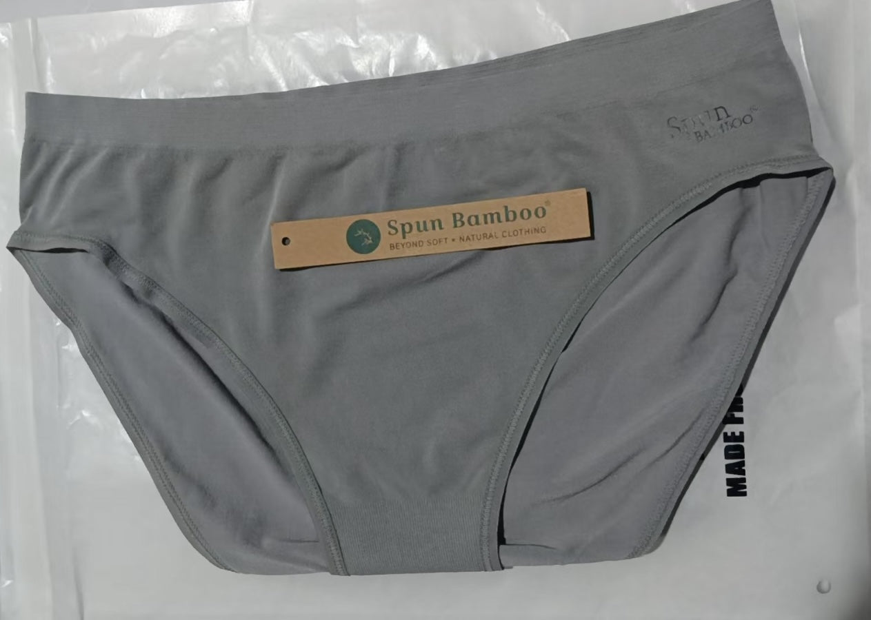 New women's high-leg brief underwear in gray bamboo blend by Spun Bamboo on Tampa Home & Garden Store