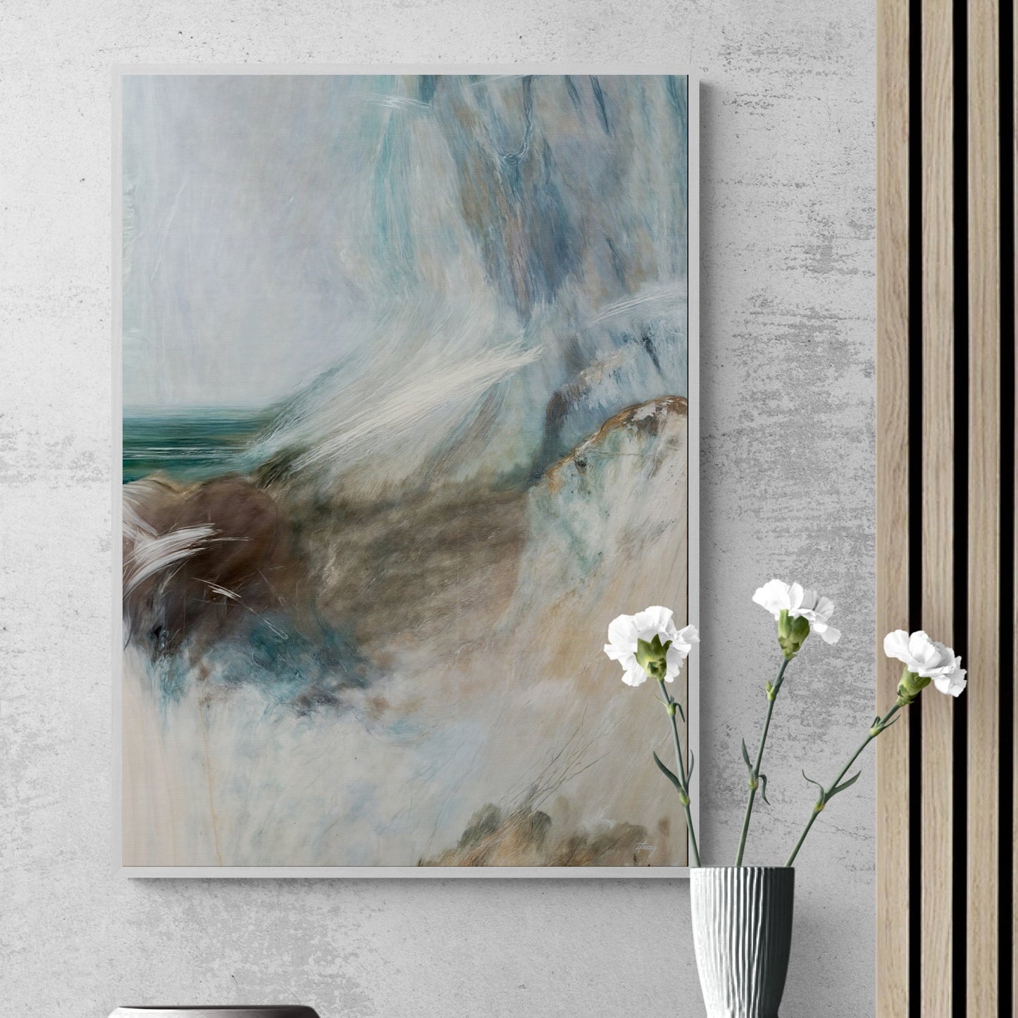 Canvas Print: Whispering Coast by Tailored Canvases, blue-toned seascape crafting canvas on Tampa Home & Garden Store