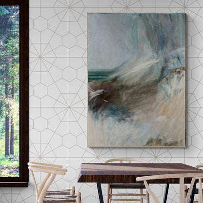 Canvas Print Whispering Coast by Tailored Canvases on Crafting Canvas with blue beige waves on Tampa Home & Garden Store