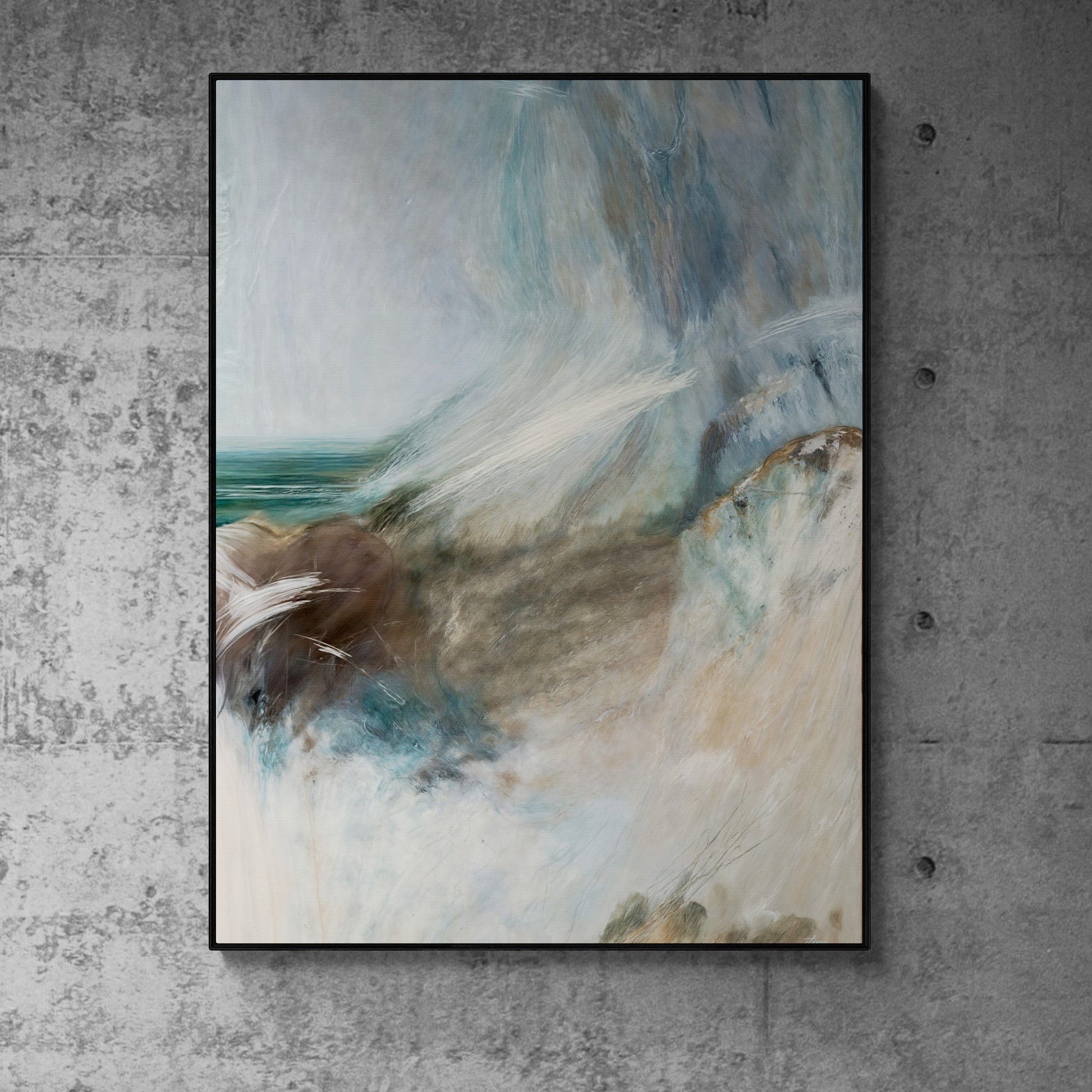 Canvas Print Whispering Coast by Tailored Canvases; blue ocean abstract on Tampa Home & Garden Store