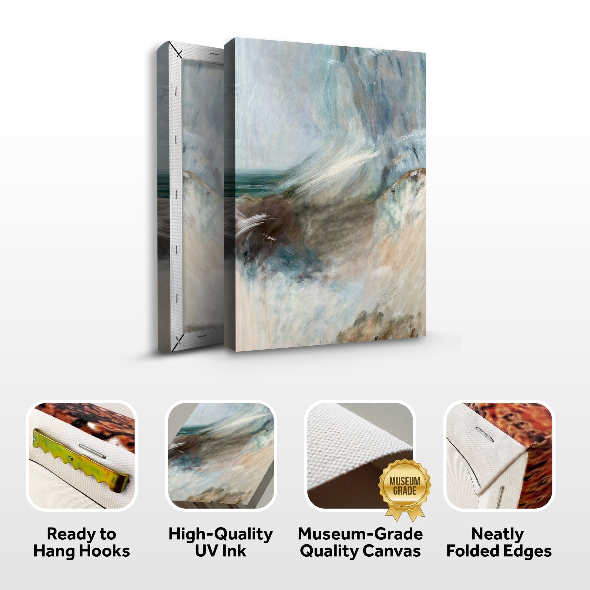 Whispering Coast canvas print by Tailored Canvases blue-teal seascape on crafting canvas(3-piece) on Tampa Home & Garden Store