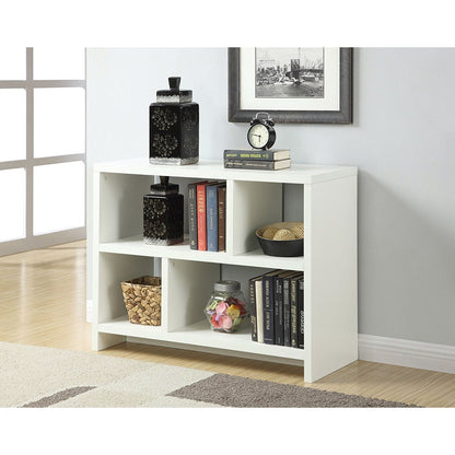White 2-Shelf Modern Bookcase Console Table - Tampa Home & Garden Store