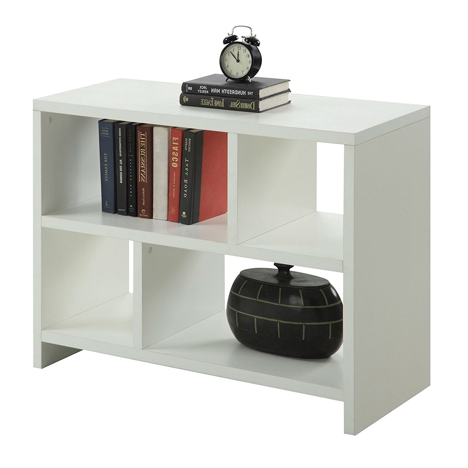 White 2-Shelf Modern Bookcase Console Table - Tampa Home & Garden Store