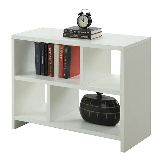 White 2-Shelf Modern Bookcase Console Table - Tampa Home & Garden Store