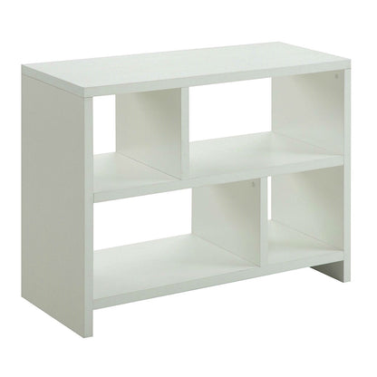 White 2-Shelf Modern Bookcase Console Table - Tampa Home & Garden Store