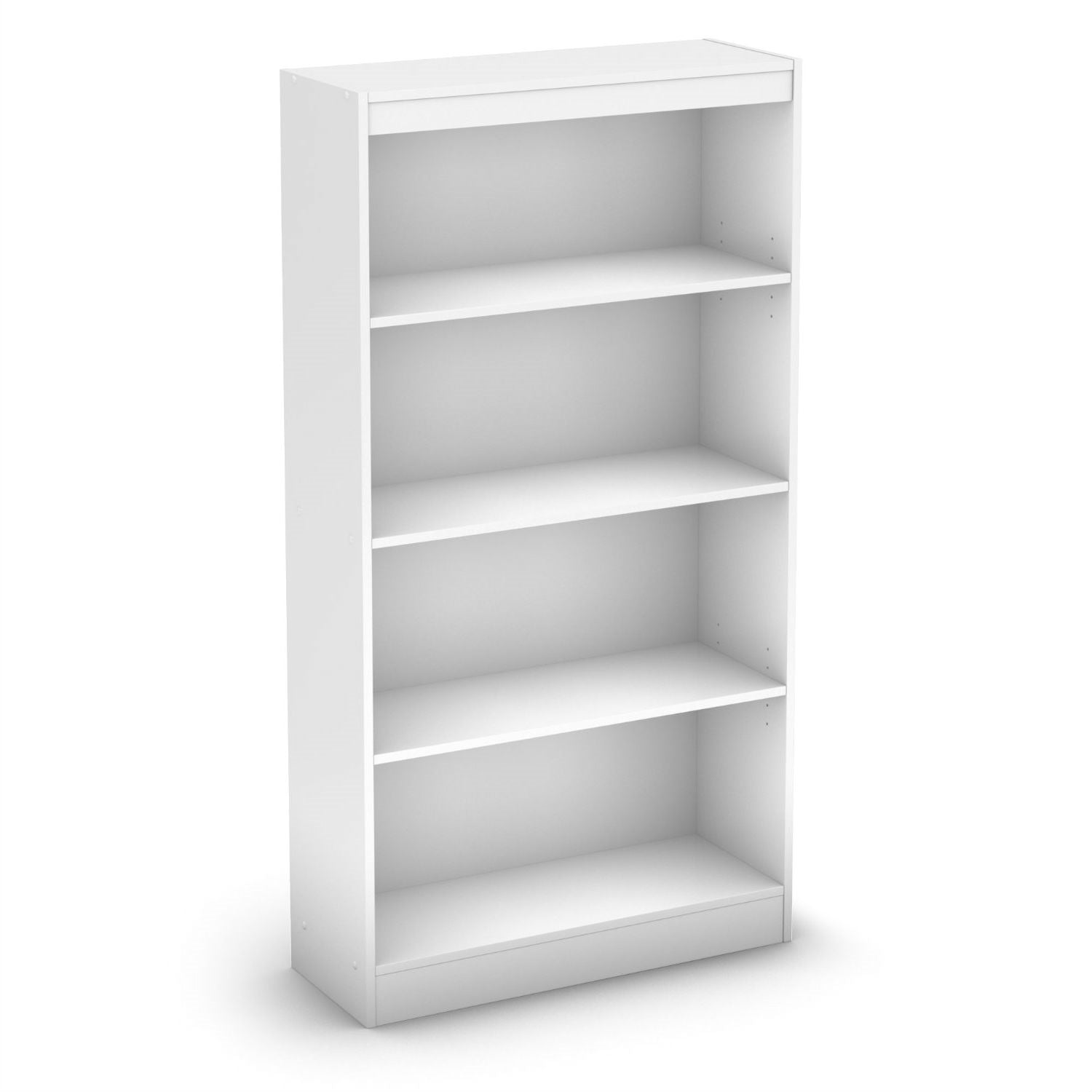 White 4-Shelf Bookcase with 2 Adjustable Shelves - Tampa Home & Garden Store