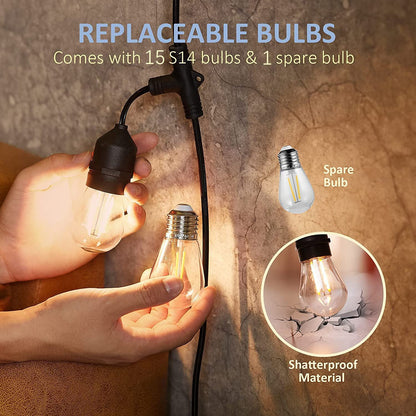 White Edison String Lights Dimmable Outdoor Edison String Lights - Tampa Home & Garden Store