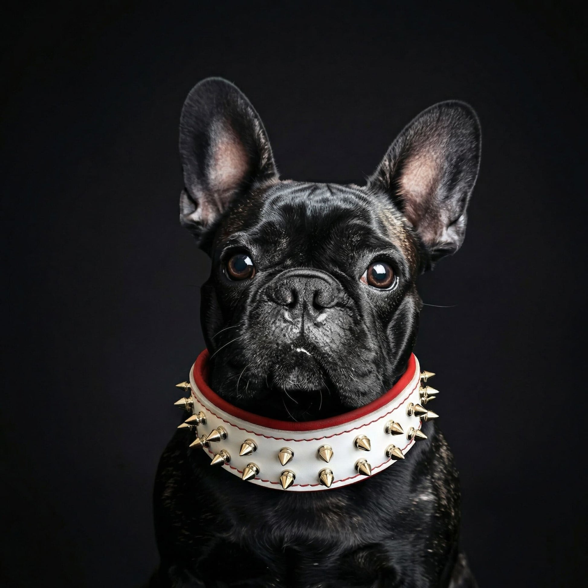 White "Frenchie" dog collar - Tampa Home & Garden Store