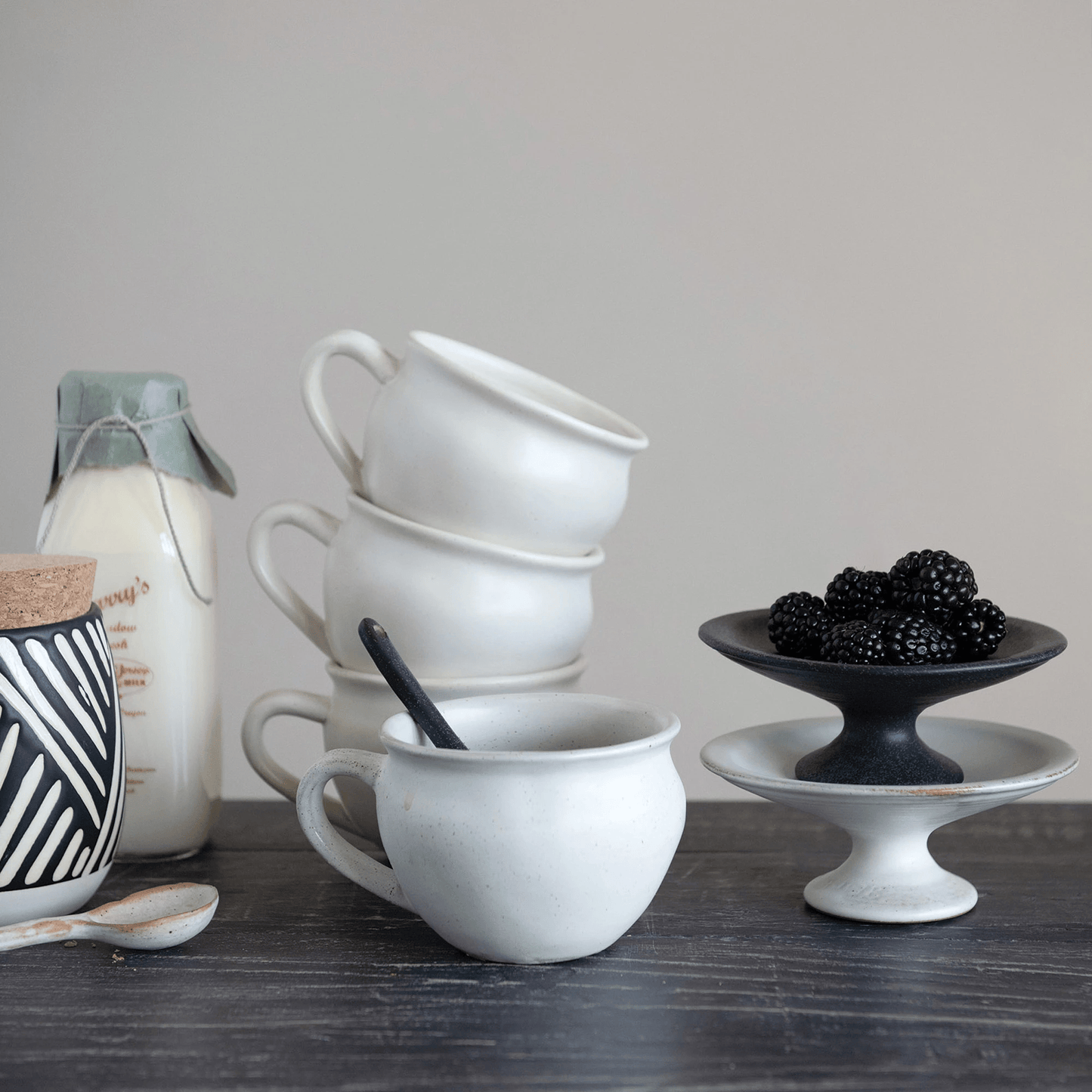 White Glazed Stoneware Mug - Tampa Home & Garden Store