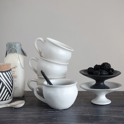 White Glazed Stoneware Mug - Tampa Home & Garden Store