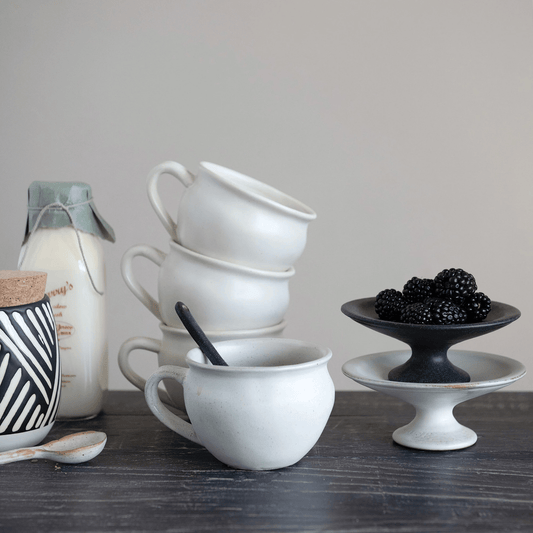 White Glazed Stoneware Mug - Tampa Home & Garden Store