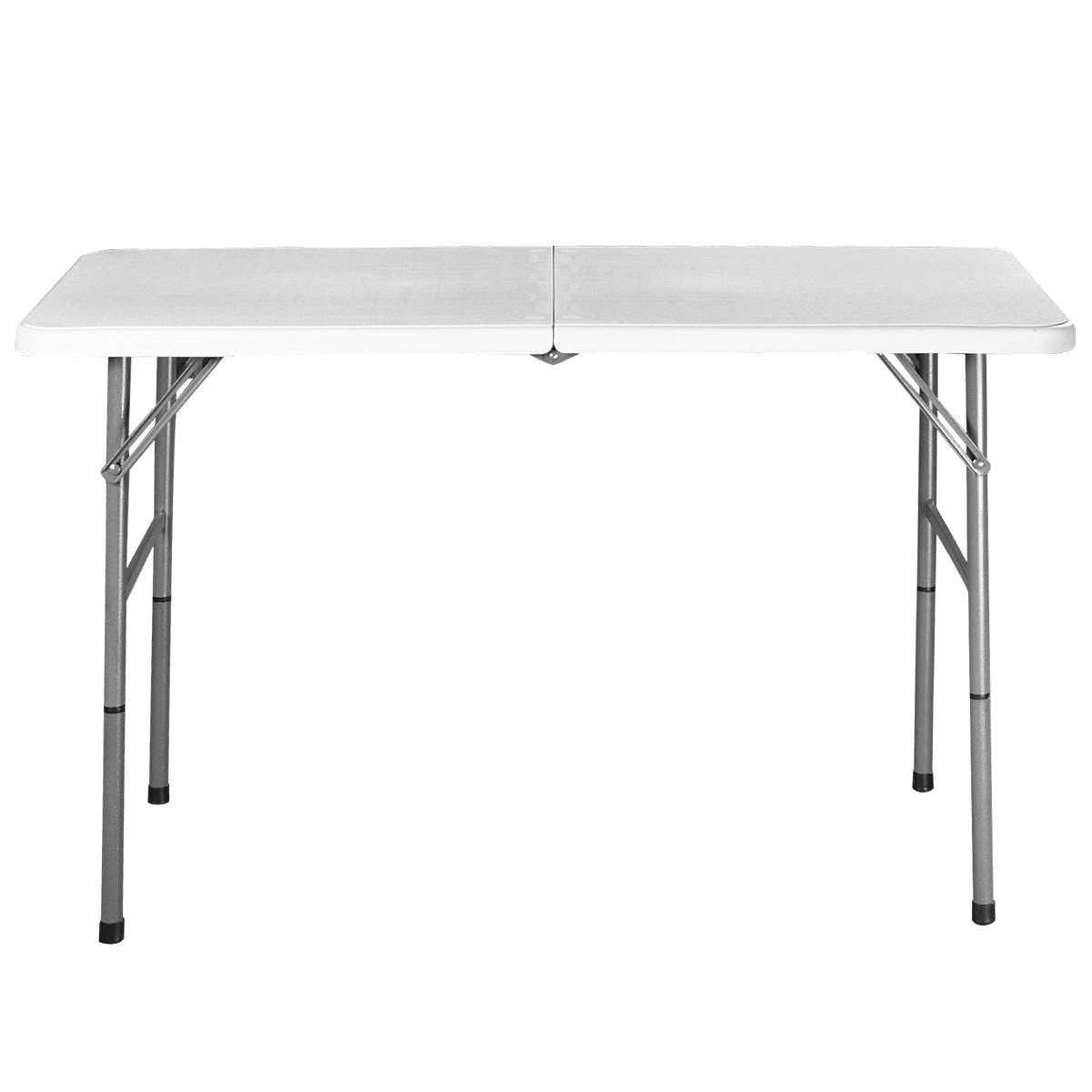 White HDPE Plastic Heavy Duty Indoor Outdoor Folding Table with Steel Frame - Tampa Home & Garden Store