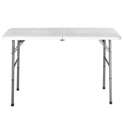 White HDPE Plastic Heavy Duty Indoor Outdoor Folding Table with Steel Frame - Tampa Home & Garden Store