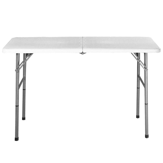 White HDPE Plastic Heavy Duty Indoor Outdoor Folding Table with Steel Frame - Tampa Home & Garden Store