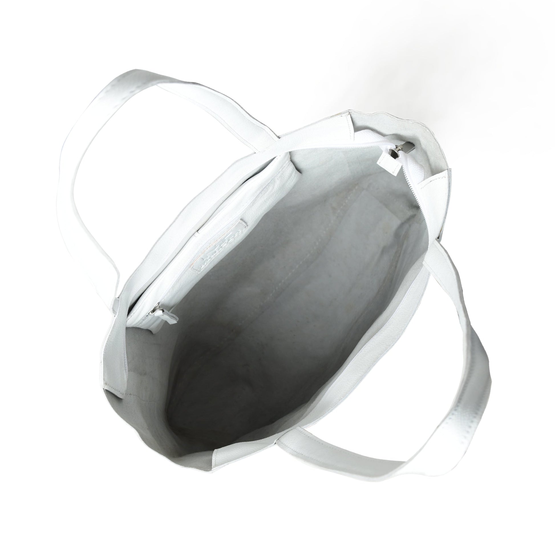 White Leather Shoulder Tote Bag - Tampa Home & Garden Store