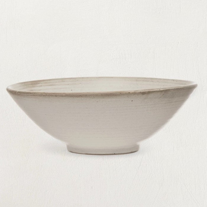 White Matte Stoneware Glazed Bowl - Tampa Home & Garden Store