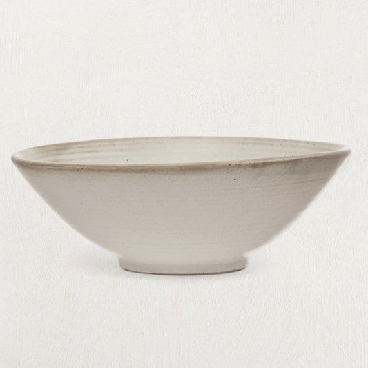 White Matte Stoneware Glazed Bowl - Tampa Home & Garden Store