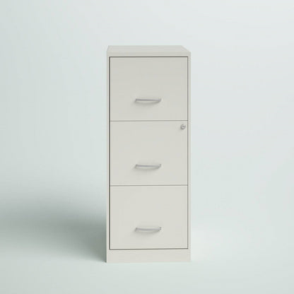 White Metal 3-Drawer Vertical File Cabinet with 2 Locking Drawers - Tampa Home & Garden Store