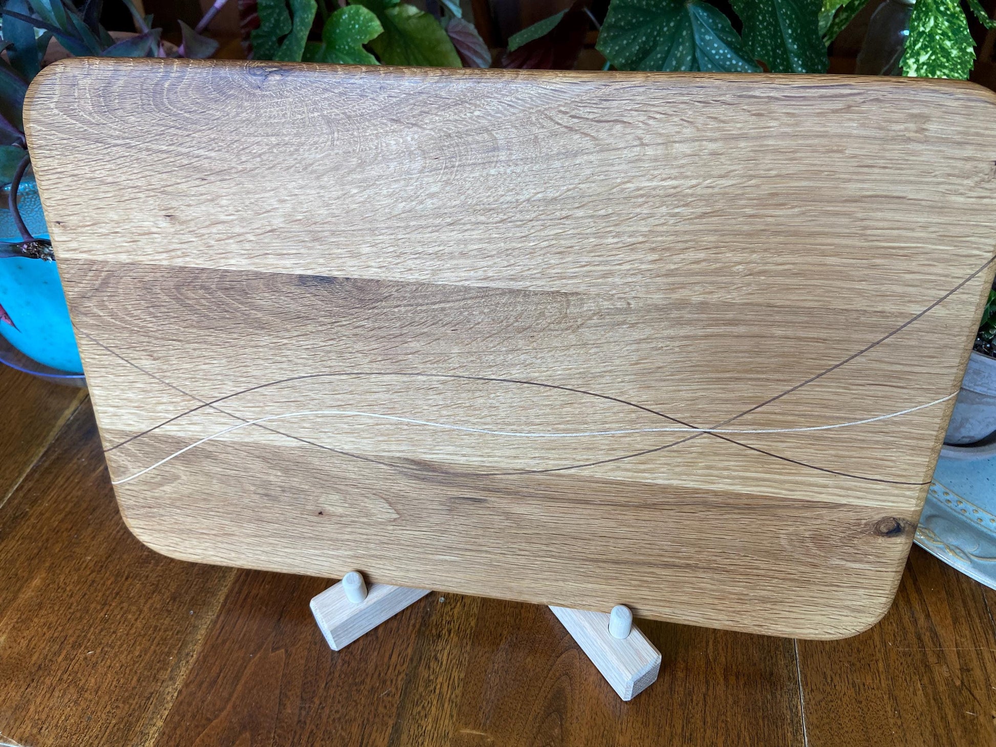 White Oak Charcuterie Board - Exotic Wood Decorative Banding - Tampa Home & Garden Store