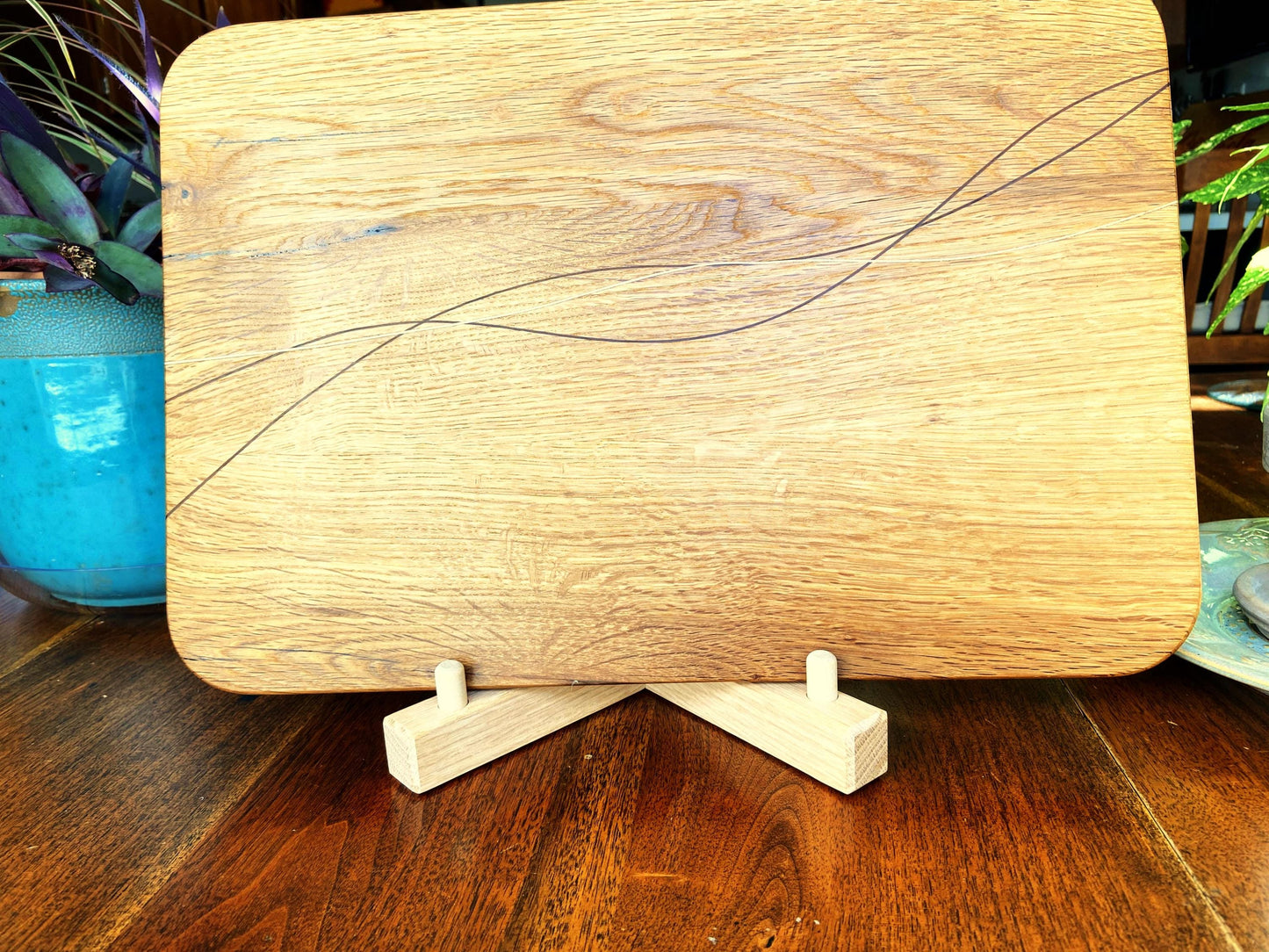 White Oak Charcuterie Board - Exotic Wood Decorative Banding - Tampa Home & Garden Store