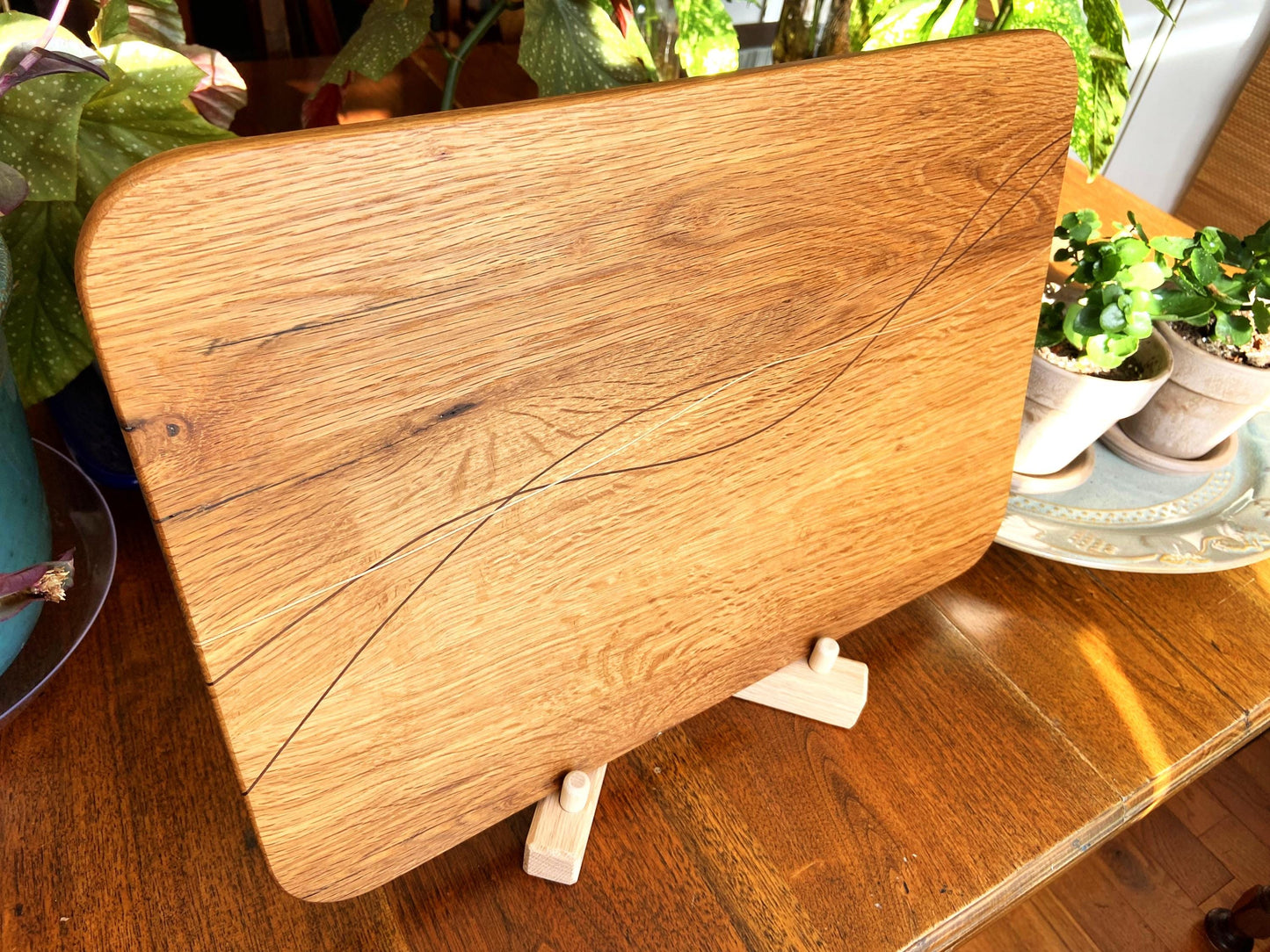 White Oak Charcuterie Board - Exotic Wood Decorative Banding - Tampa Home & Garden Store