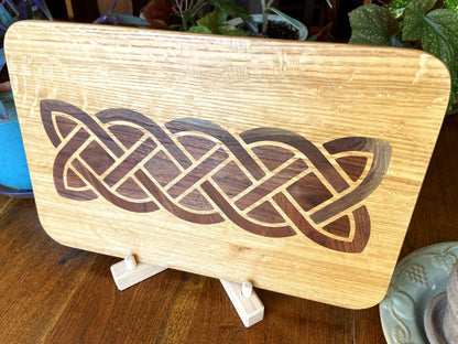 White Oak charcuterie board - complex Celtic knot inlay. - Tampa Home & Garden Store