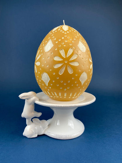 White Porcelain, Cupcake Sized Stand. Climbing Bunnies Detail. Rabbit Themed Table Accessories. Candy Dish, Candle Holder, Modern Farmhouse. - Tampa Home & Garden Store