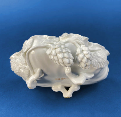White Porcelain Cupid Soap Potpourri Serving Dish. Cupid Playing Flute. Gilman Coll. "Amore", NY. Original. Gift of Love. White Table Decor. - Tampa Home & Garden Store