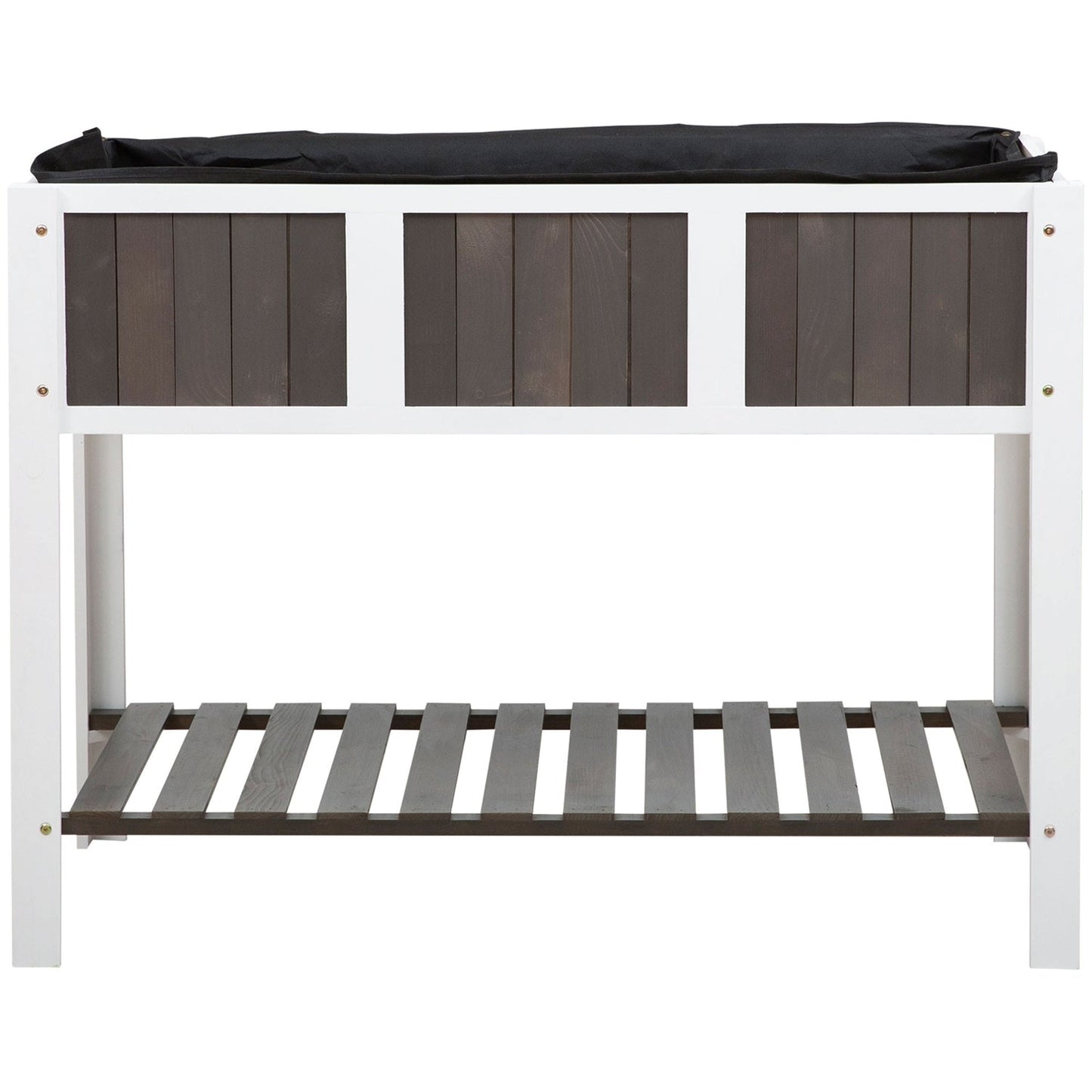White Wooden 2 Level Elevated Raised Garden Planter Bed - Tampa Home & Garden Store